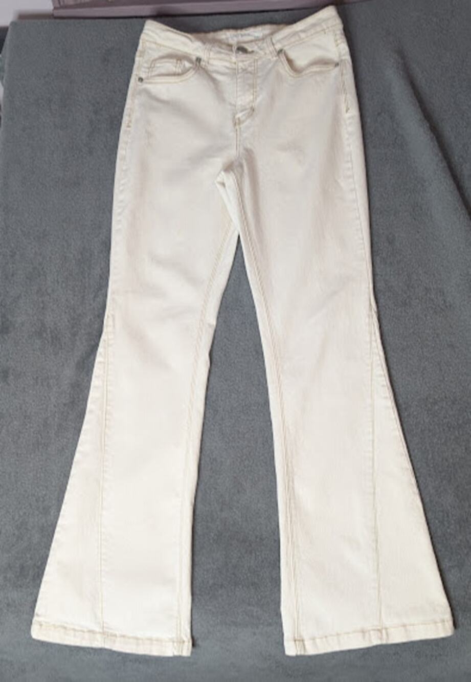BANJARA womens/Junior cream flare jeans size 7/27 High rise waist hippie BOHO